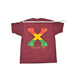 Rare Vintage "X Malcolm 1992" Tee XL – Raised Glitter Outline, Made in USA